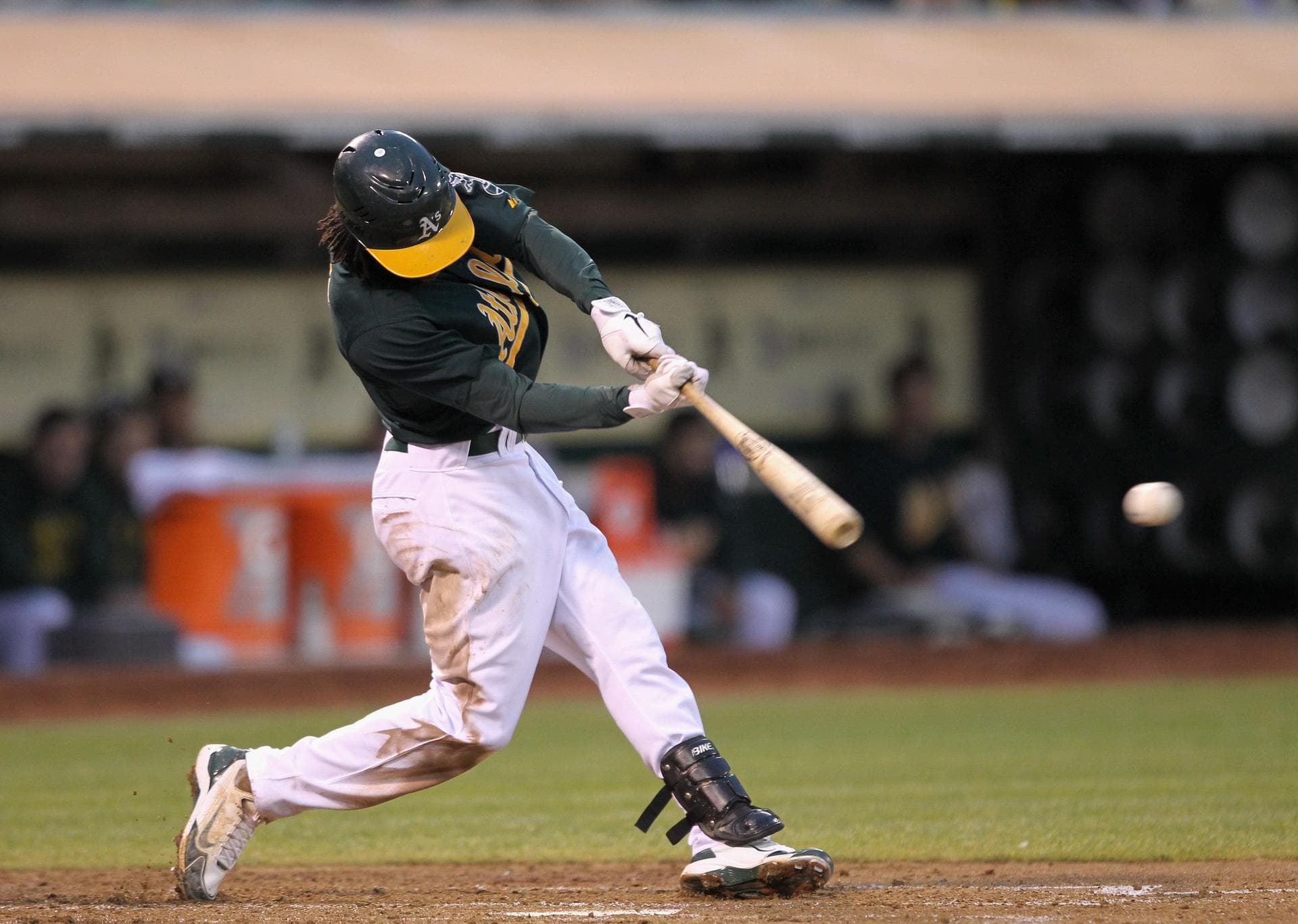 Jemile Weeks batting for the Oakland A's